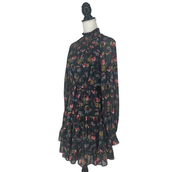 Cinq à Sept Daija Belted Tiered Floral Print Chiffon Mini Dress - Picture 6 of 11